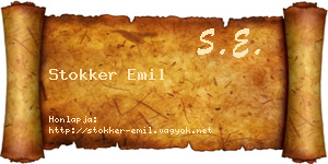 Stokker Emil névjegykártya