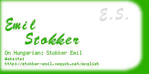 emil stokker business card
